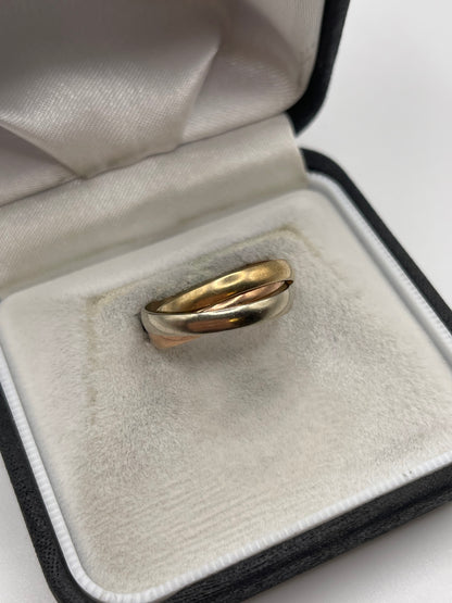 9ct tri gold ring