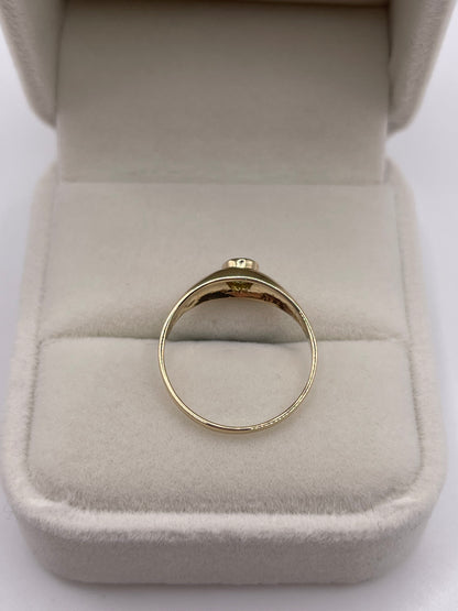 9ct gold peridot gypsy ring