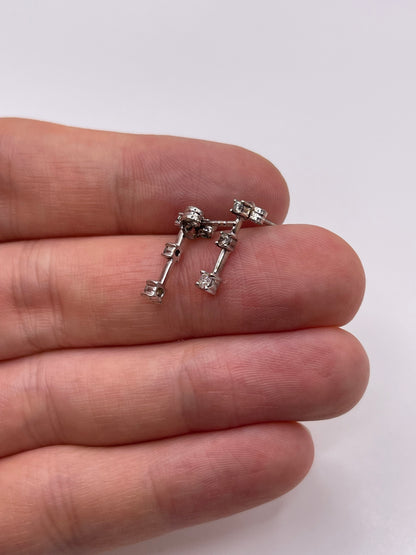 9ct white gold diamond earrings