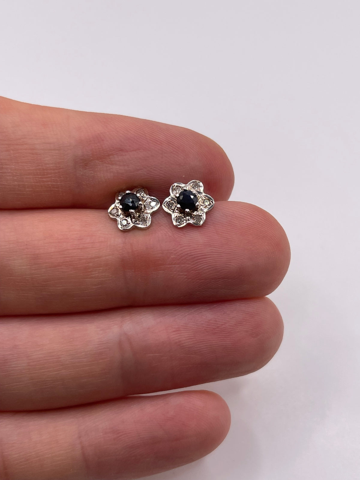 9ct gold sapphire and diamond earrings