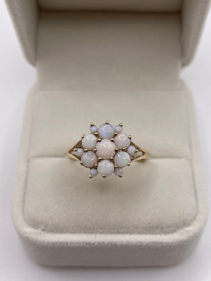 9ct gold opal cluster ring