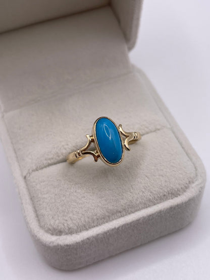9ct gold turquoise ring