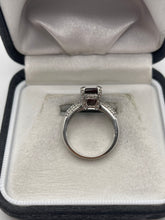 Load image into Gallery viewer, 9ct white gold garnet and diamond ring
