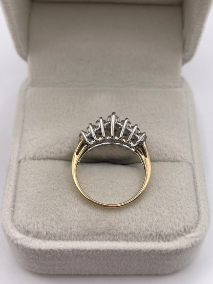9ct gold diamond cluster ring