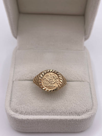 9ct gold St George ring