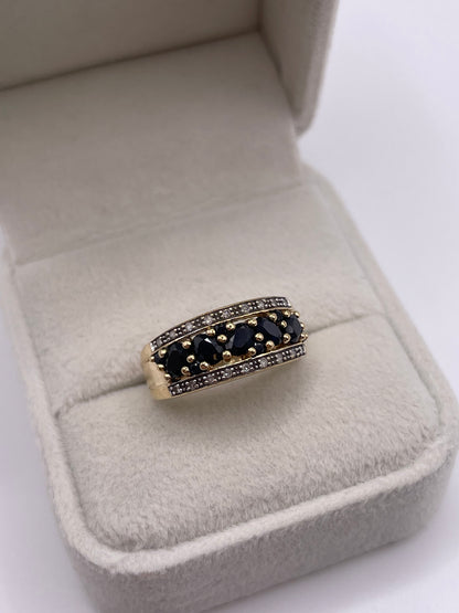 9ct gold sapphire and diamond ring