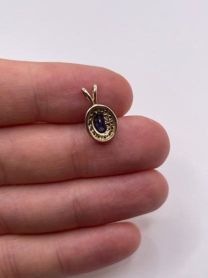 9ct gold sapphire and diamond pendant