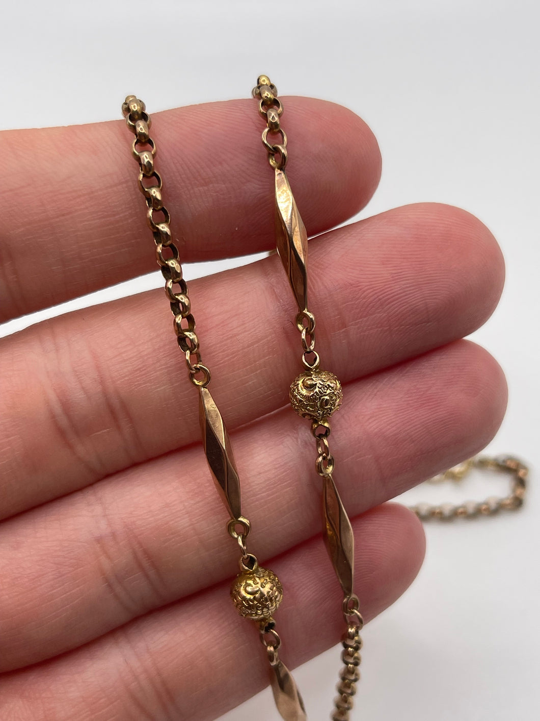 Antique 9ct rose gold chain 405