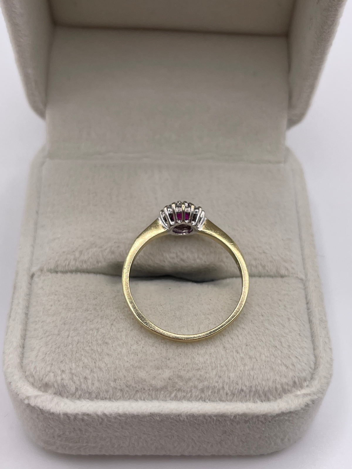 9ct gold ruby and diamond ring