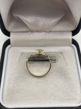 Load image into Gallery viewer, 9ct gold blue topaz claddagh ring

