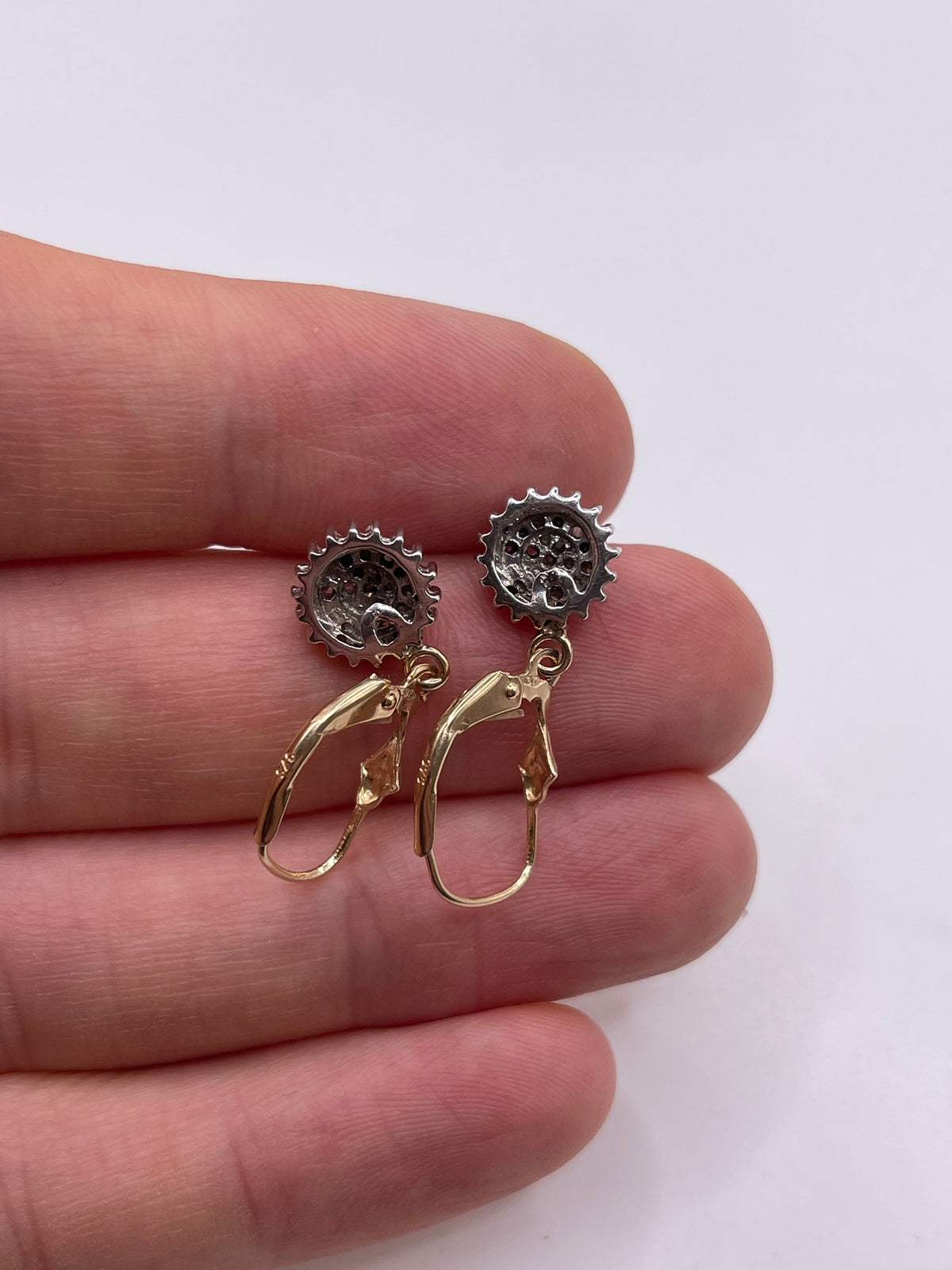 9ct gold diamond cluster earrings