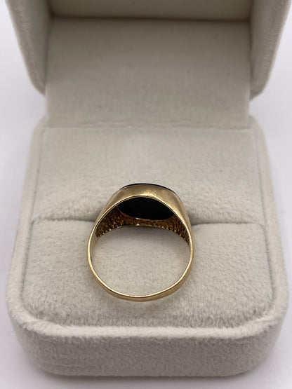 9ct gold onyx signet ring