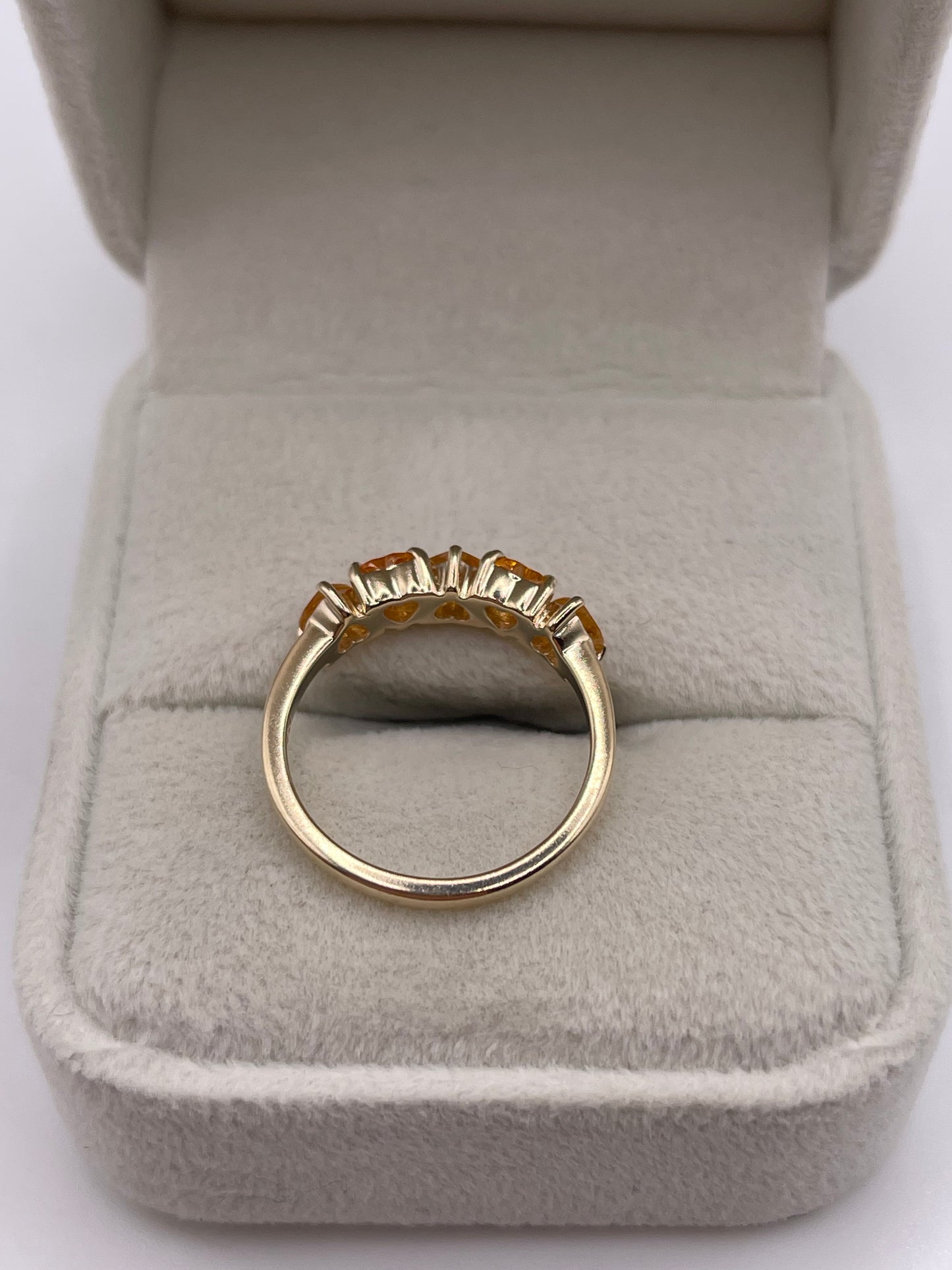 9ct gold orange sapphire ring