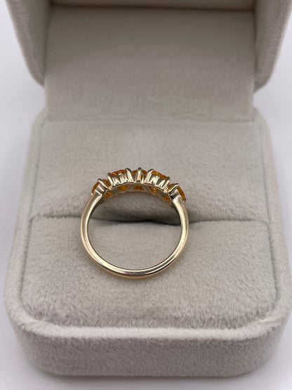 9ct gold orange sapphire ring