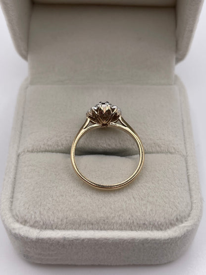 9ct gold garnet and diamond ring