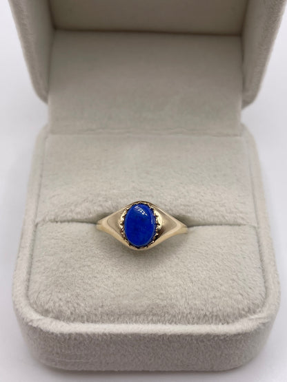 9ct gold lapis lazuli signet ring