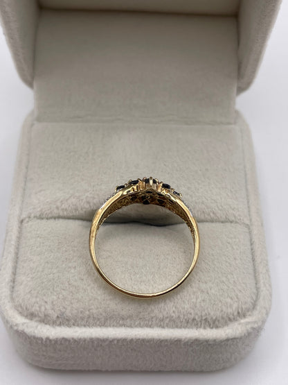 9ct gold sapphire and diamond ring