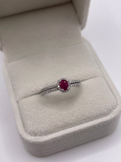 18ct white gold ruby and diamond ring