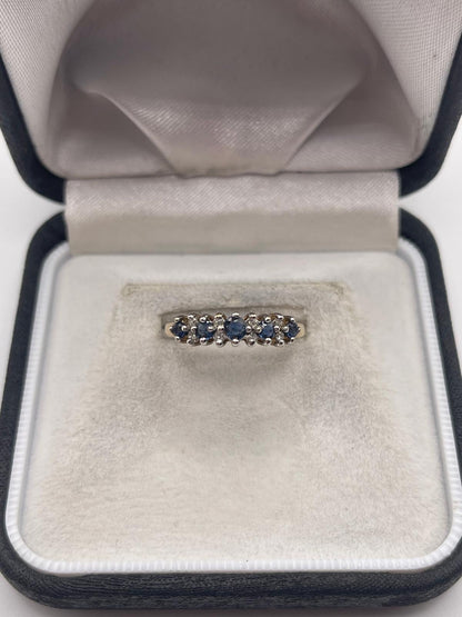9ct gold sapphire and diamond ring