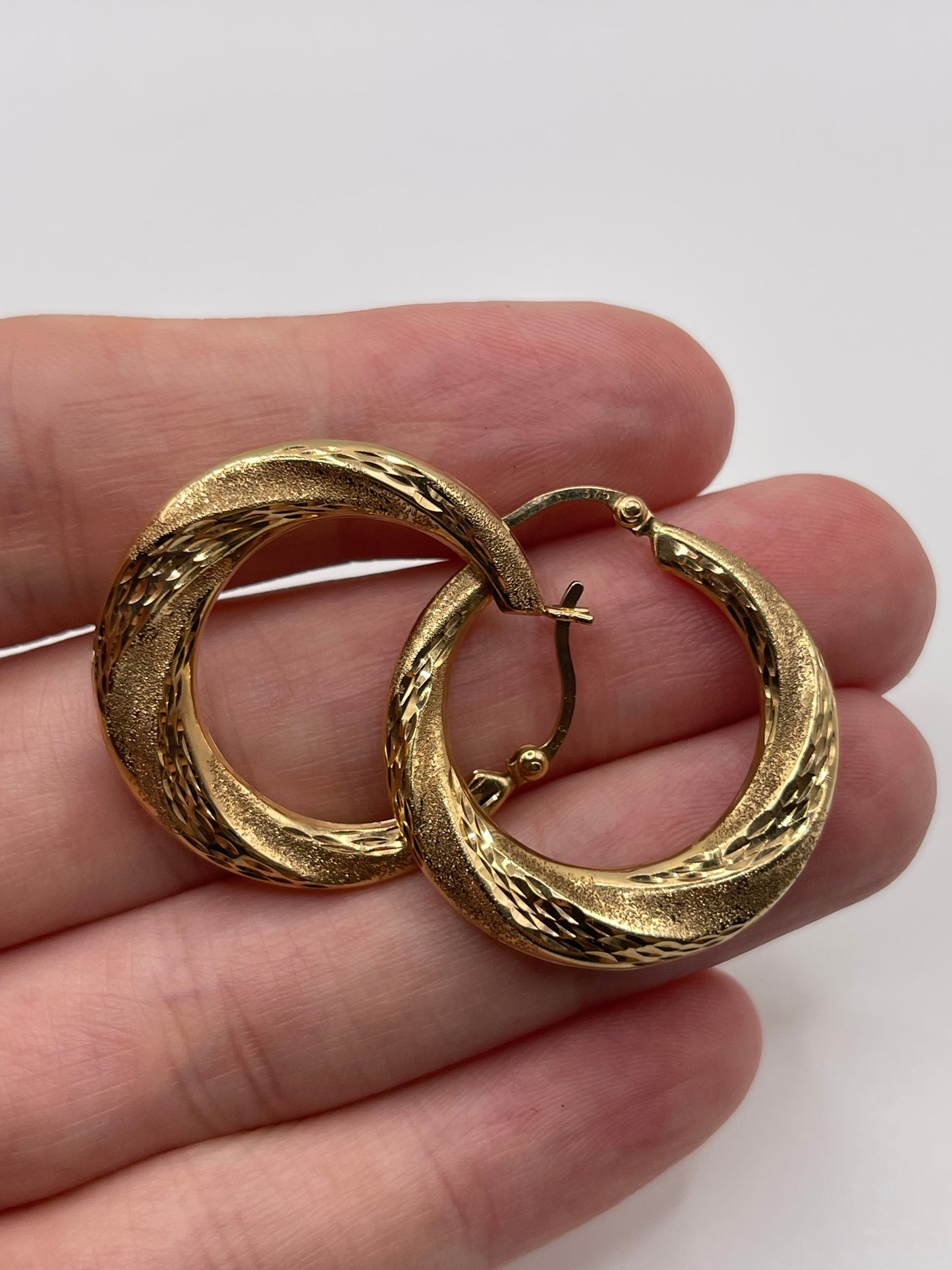 9ct gold creole earrings