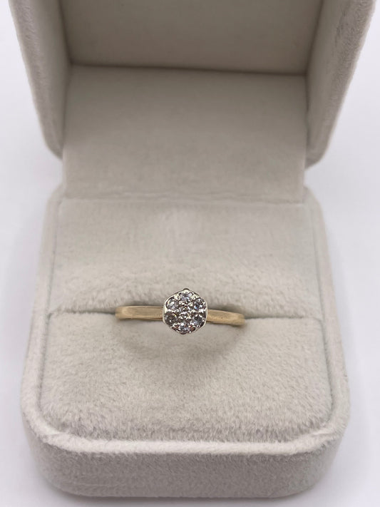 9ct gold diamond cluster ring