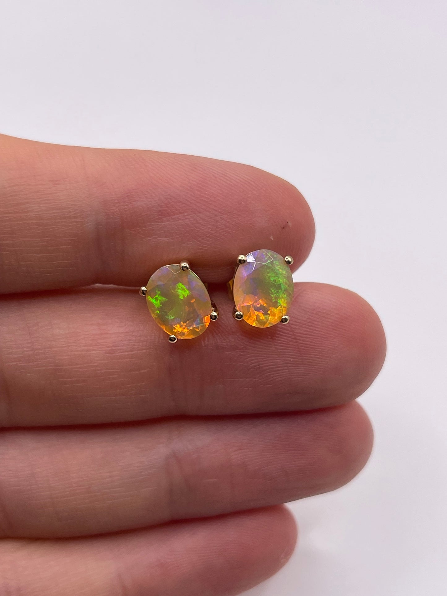 9ct gold opal earrings