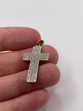 Load image into Gallery viewer, 9ct gold diamond cross pendant
