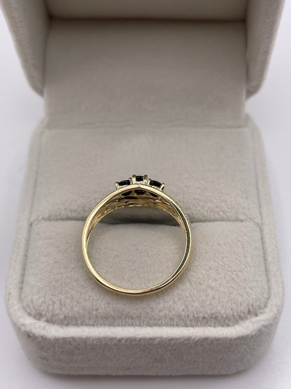 9ct gold sapphire and diamond ring