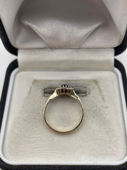 9ct gold sapphire and diamond ring
