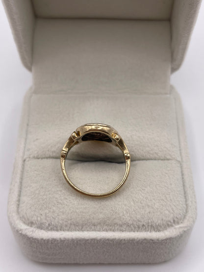 9ct two tone gold diamond ring