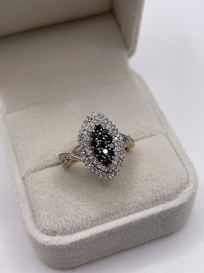 9ct gold diamond cluster ring