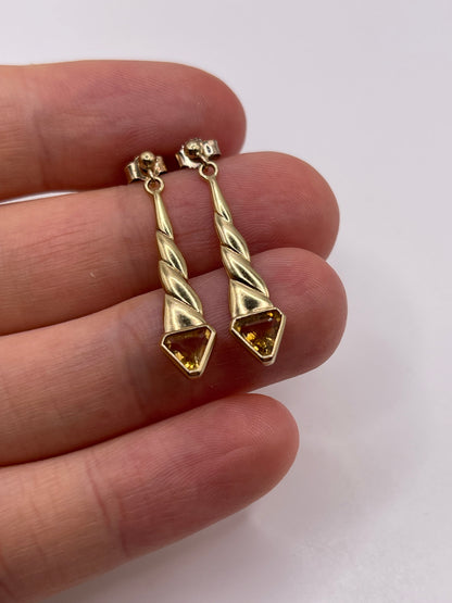 9ct gold citrine earrings