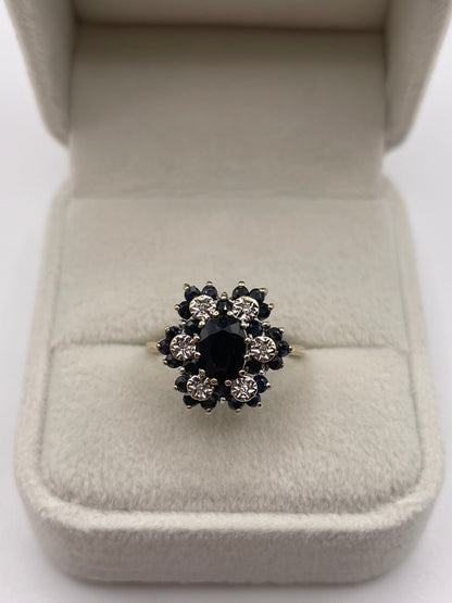 9ct gold sapphire and diamond ring