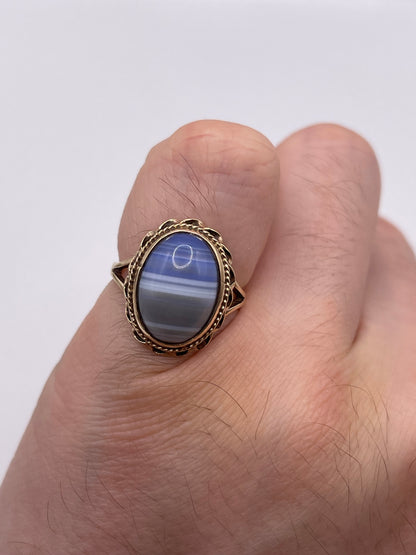 9ct gold agate ring