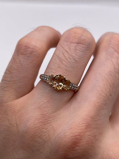 9ct gold topaz and zircon ring