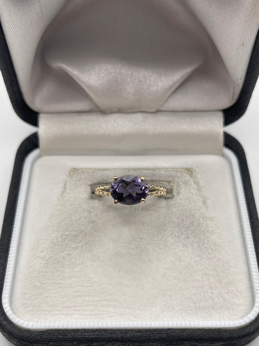 9ct gold iolite ring
