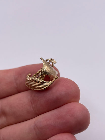 9ct gold Viking ship charm