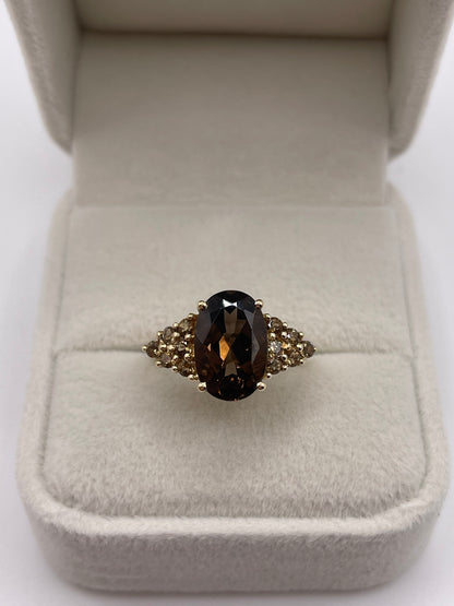 9ct gold Smokey quartz ring