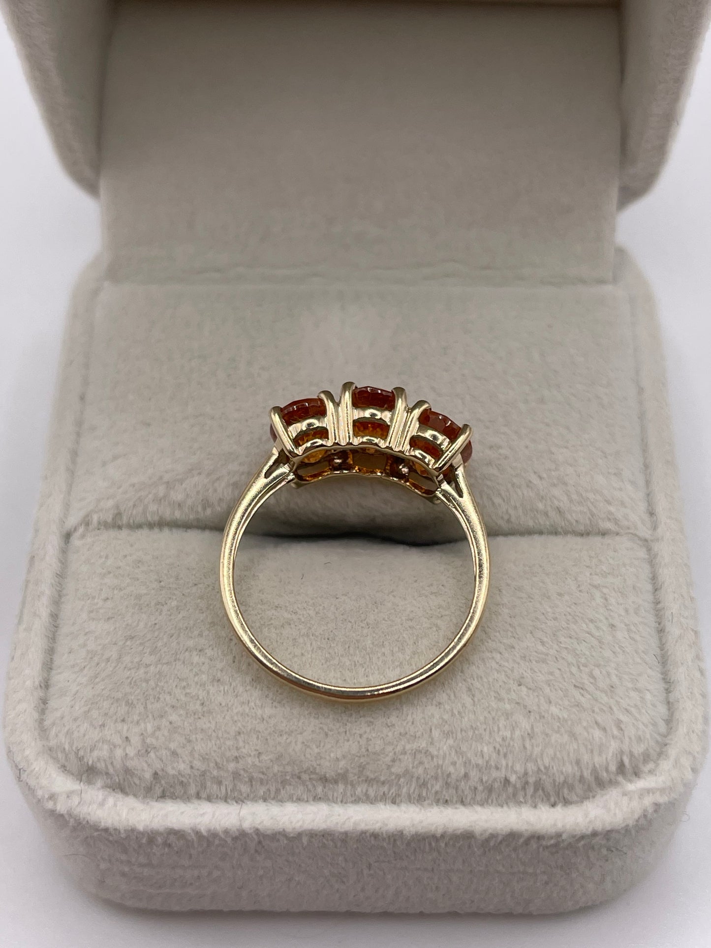 9ct gold orange sapphire ring