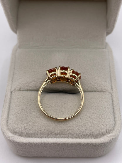 9ct gold orange sapphire ring