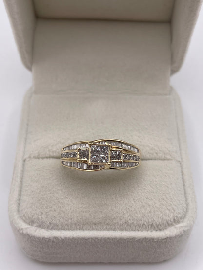 9ct gold diamond cluster ring