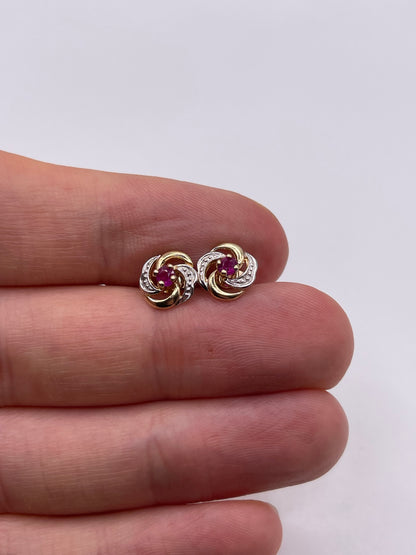 9ct gold ruby earrings
