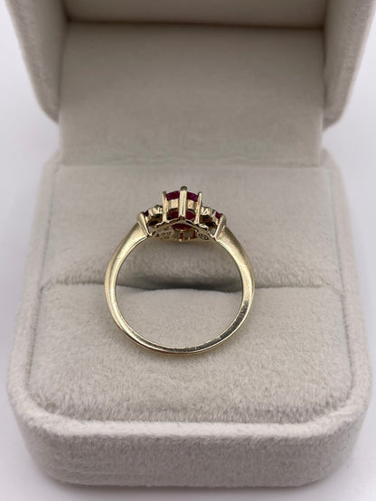 9ct gold ruby and diamond ring