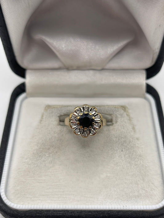 9ct gold sapphire and diamond ring