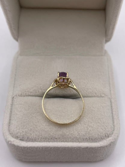 9ct gold amethyst ring
