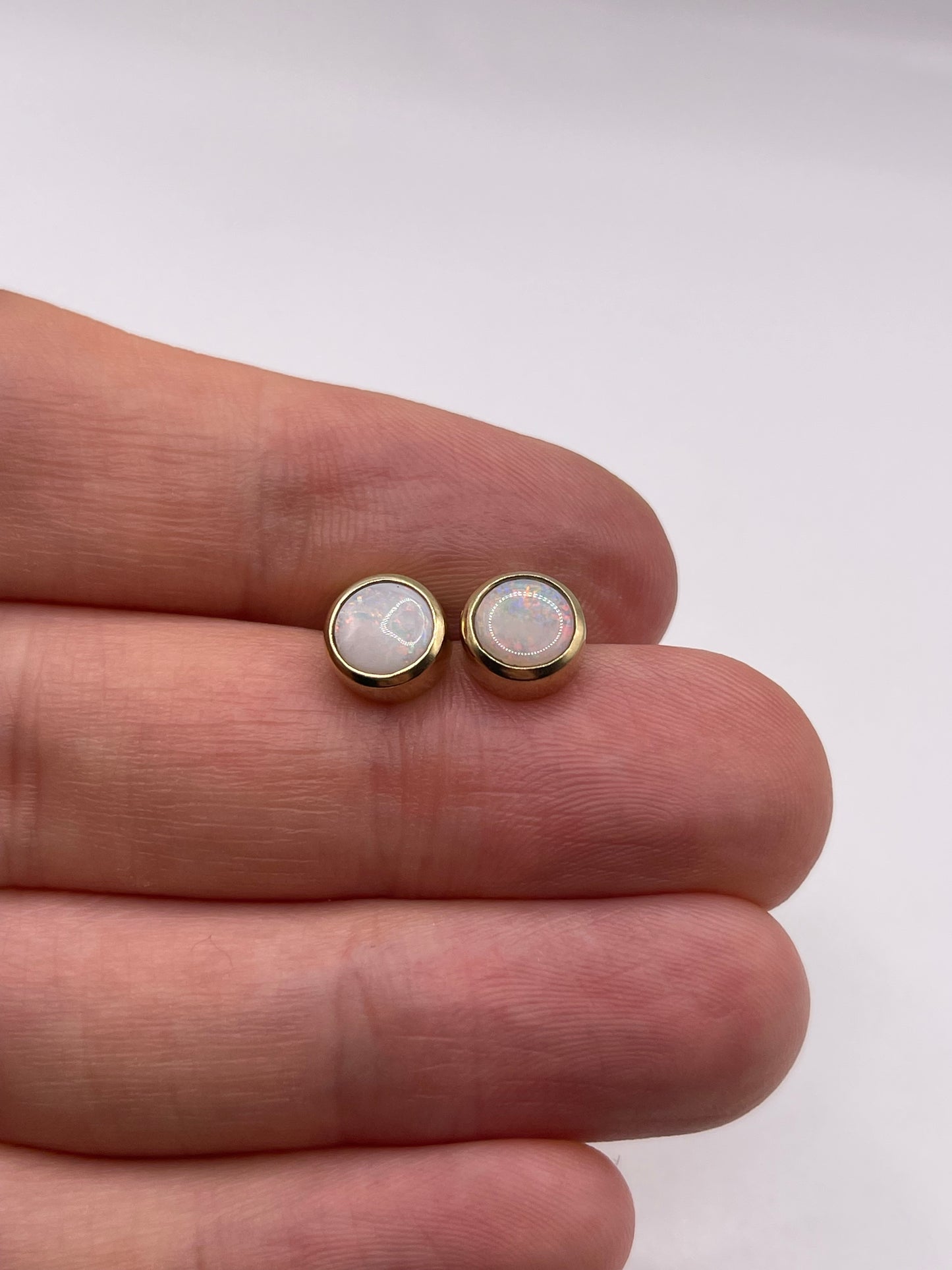 9ct gold opal earrings