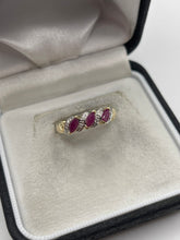 Load image into Gallery viewer, 9ct gold ruby and diamond ring
