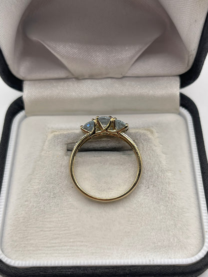 9ct gold topaz and diamond ring