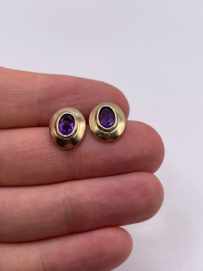 9ct gold amethyst earrings