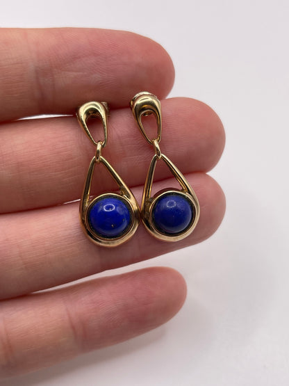 9ct gold lapis lazuli earrings